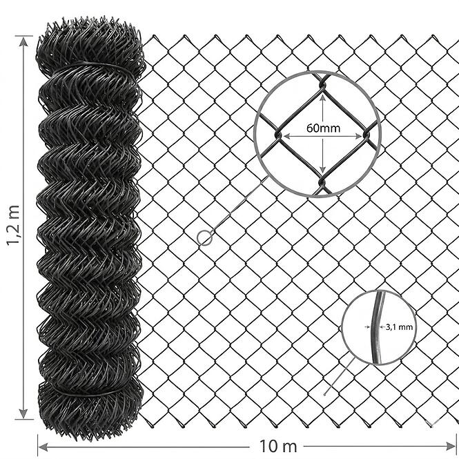 Fonott háló 1,2x10 m 3,1 mm 60 mm zöld GMC1210G