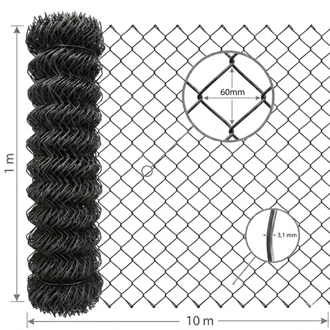 Fonott háló 1x10 m 3,1 mm 60 mm zöld GMC110G