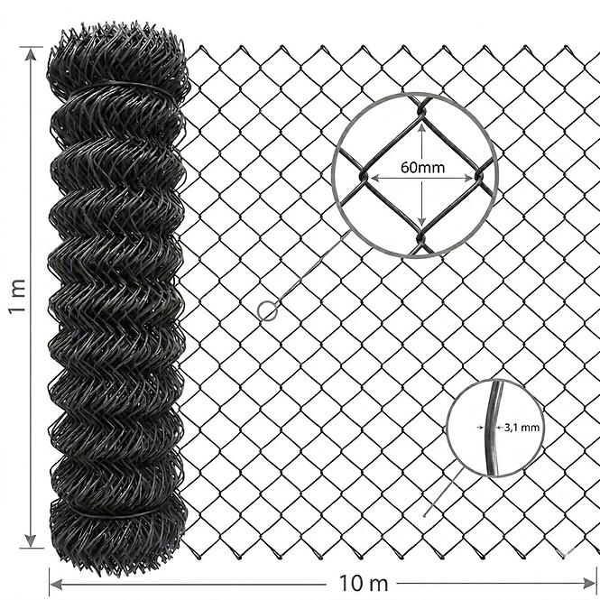 Fonott háló 1x10 m 3,1 mm 60 mm zöld GMC110G