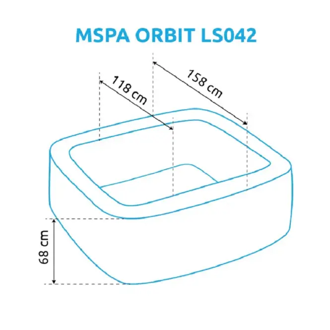Hidromasszázs medence 1,58x0,68 Mspa Orbit 042-4