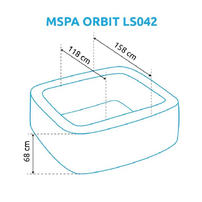 Hidromasszázs medence 1,58x0,68 Mspa Orbit 042-4