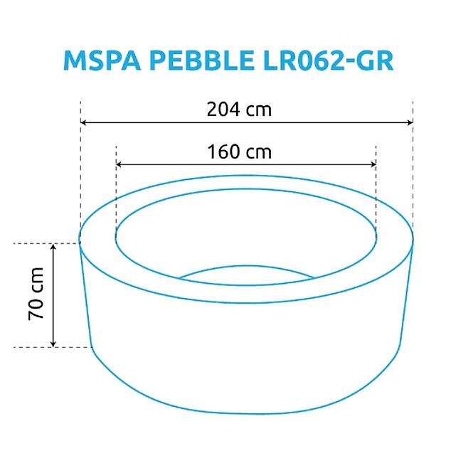 Hidromasszázs medence 2.04x0.70 m MSpa Pebble LR062-GR,4