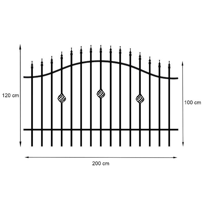 Kerítés panel Marika 2x1,2m /zn