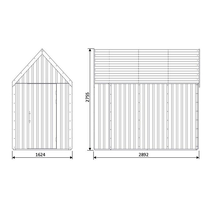 Kert ház Swedish Barn 1629 szürke V2