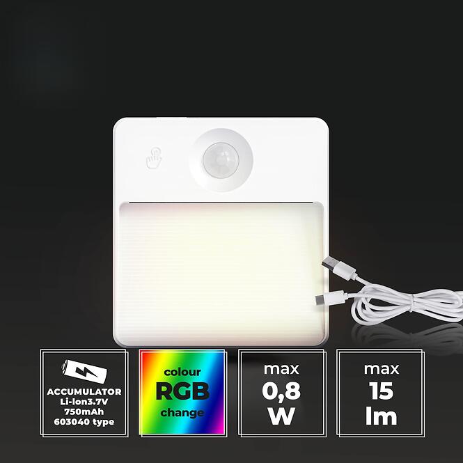Lámpa mozgásérzékelő RGB SELVIK KW 66781 WHITE