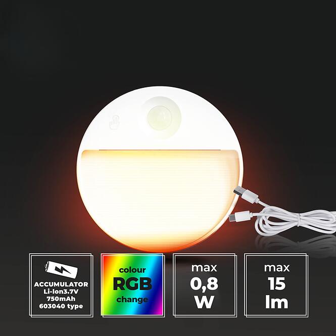 Lámpa mozgásérzékelő RGB SELVIK O 66779 WHITE