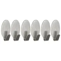 Horog fém ezüst 6 db ST0055A