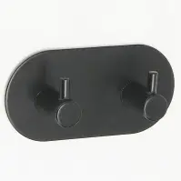Akasztó fém 2-horog fekete BHK0053A-A