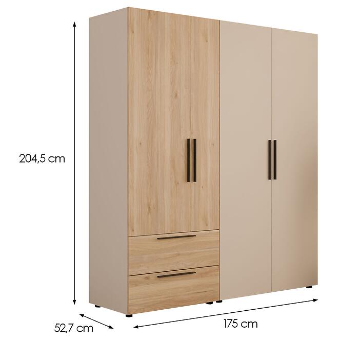 Szekrény Moduklix Set 12 Tölgy Mauvella/Homokszínű