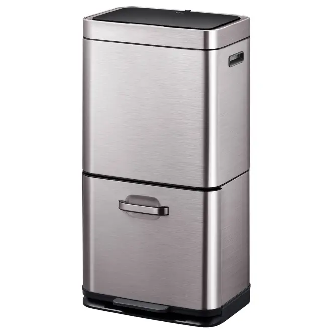 Szemetes Eko Himalaya 35+25l inox szürke 933960