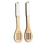 Áttört kanál bambusz nyéllel, fehér, 32*6cm ut04332bs17
