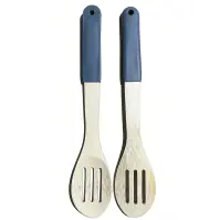Áttört kanál bambusz nyéllel, szürke, 32*6cm, ut04332bs21