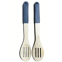 Áttört kanál bambusz nyéllel, szürke, 32*6cm, ut04332bs21