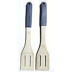 Áttört spatula bambusz nyéllel, szürke, 32*6cm, ut03932bs20