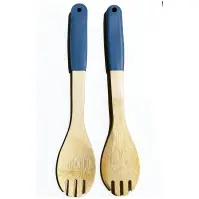 Fűrészes kanál, bambusz nyél, szürke, 32*6cm, ut03632bs20