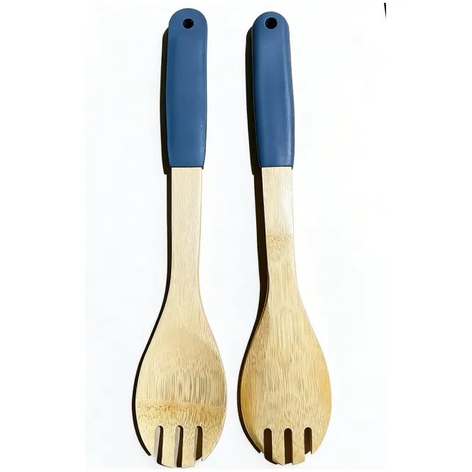 Fűrészes kanál, bambusz nyél, szürke, 32*6cm, ut03632bs20
