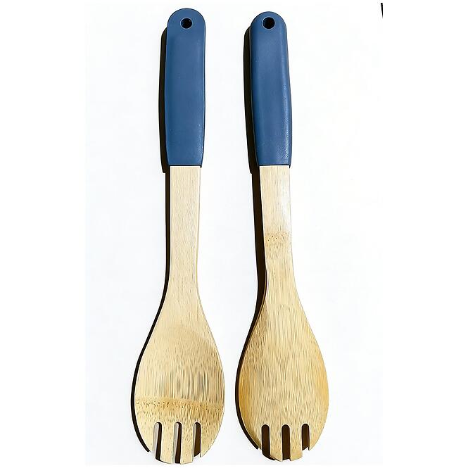 Fűrészes kanál, bambusz nyél, szürke, 32*6cm, ut03632bs20