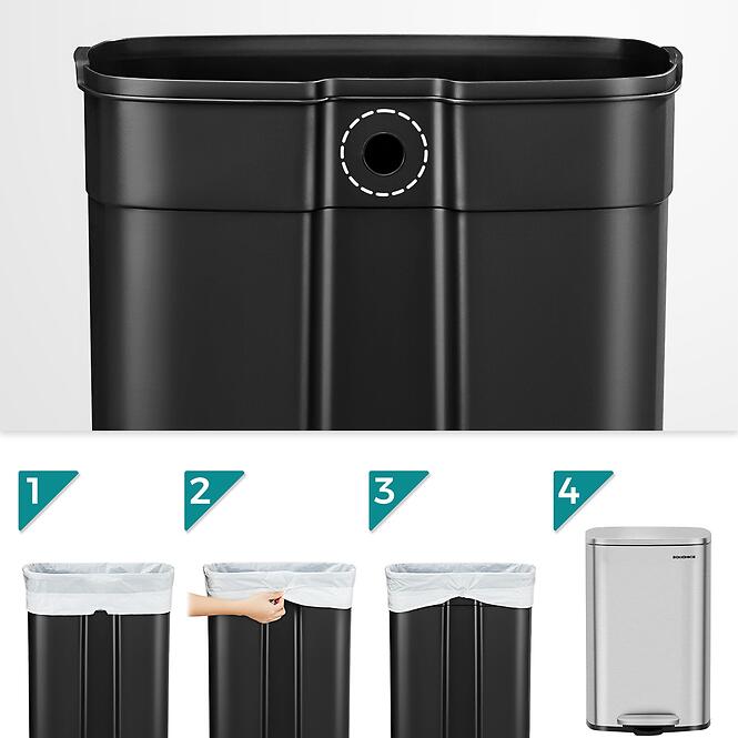 Szemetes 50 l acél LTB050E01V1