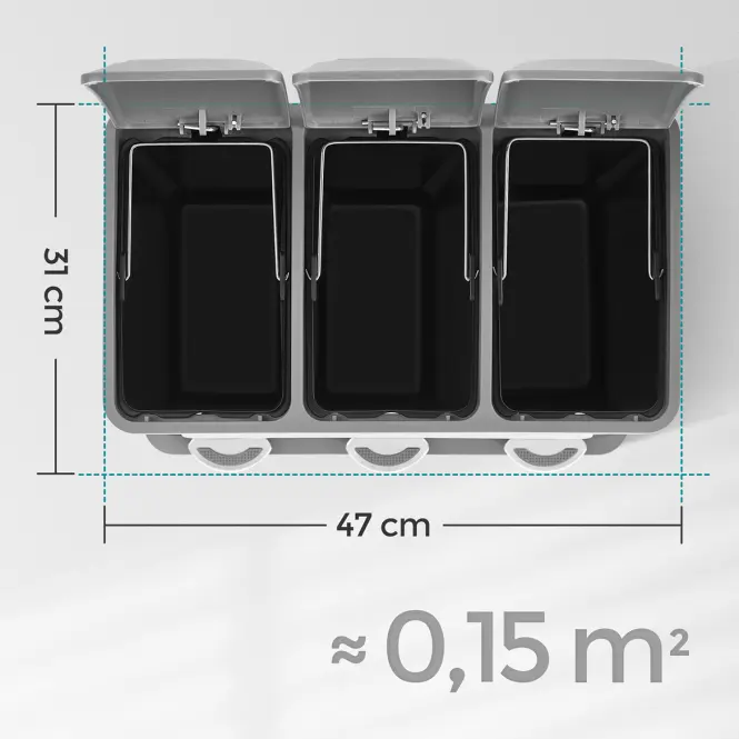 Szemetes 3x8 l fehér LTB24WT,5