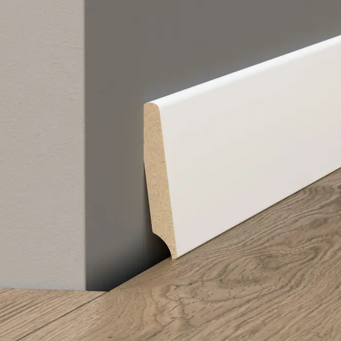 Padlólista mdf 9003 fehér 57mm 2.2m