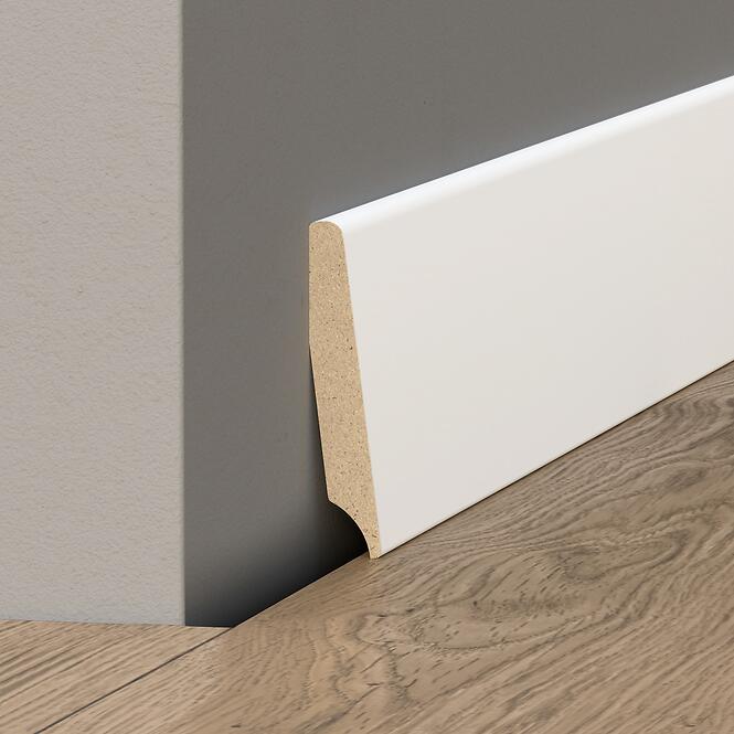 Padlólista mdf 9003 fehér 57mm 2.2m
