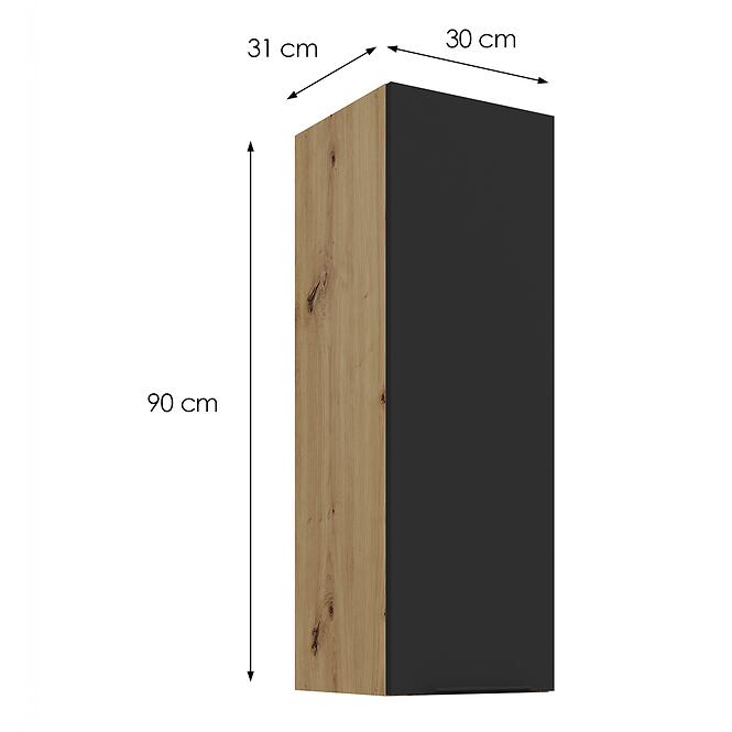 Konyhaszekrény Aria-BL/AR anti fingerprint 30G-90 1F