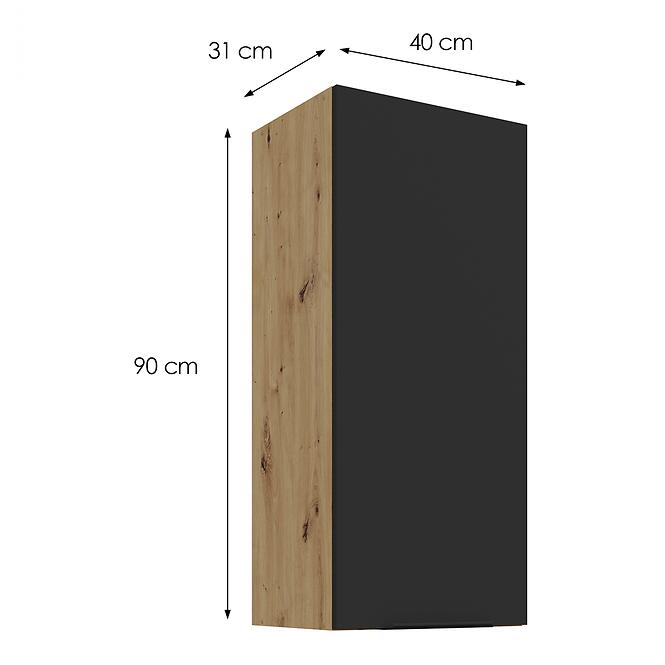 Konyhaszekrény Aria-BL/AR anti fingerprint 40G-90 1F,3