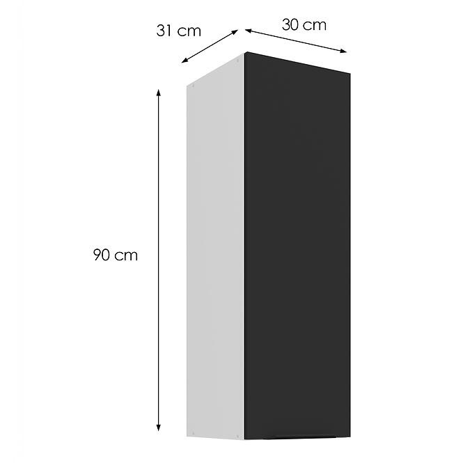 Konyhaszekrény Aria-BL/WH anti fingerprint 30G-90 1F,3