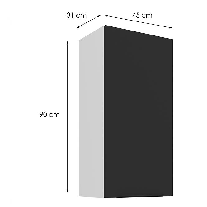 Konyhaszekrény Aria-BL/WH anti fingerprint 45G-90 1F,3