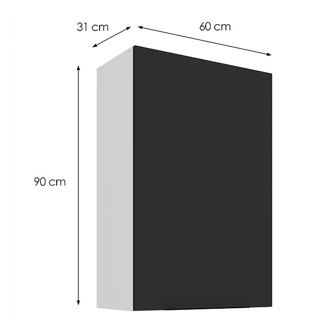 Konyhaszekrény Aria-BL/WH anti fingerprint 60G-90 1F
