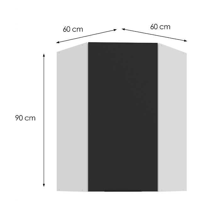 Konyhaszekrény Aria-BL/WH anti fingerprint 60X60 GN-90 1F (45°)