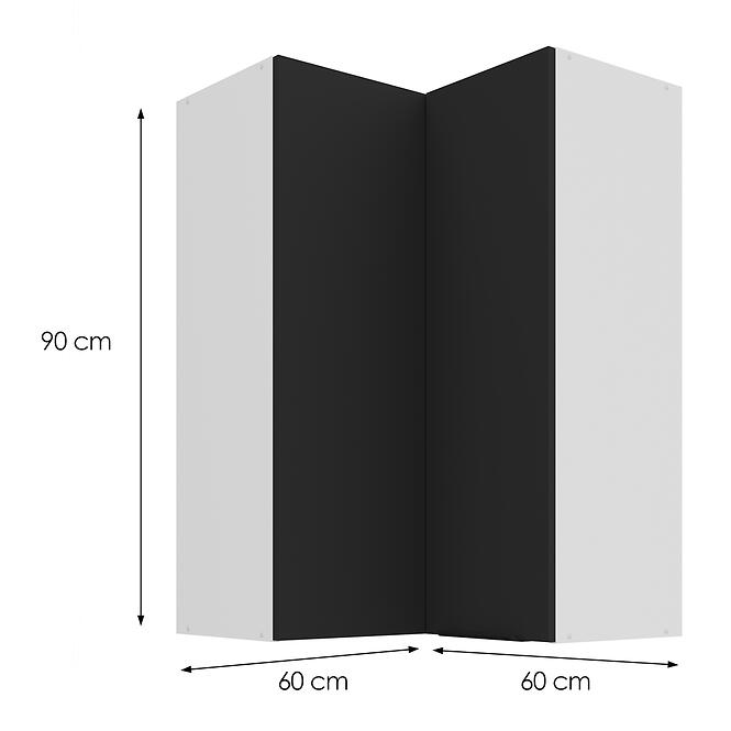 Konyhaszekrény Aria-BL/WH anti fingerprint 60X60 GN-90 2F (90°),3