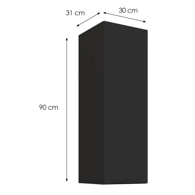 Konyhaszekrény Aria-BL/BL anti fingerprint 30G-90 1F