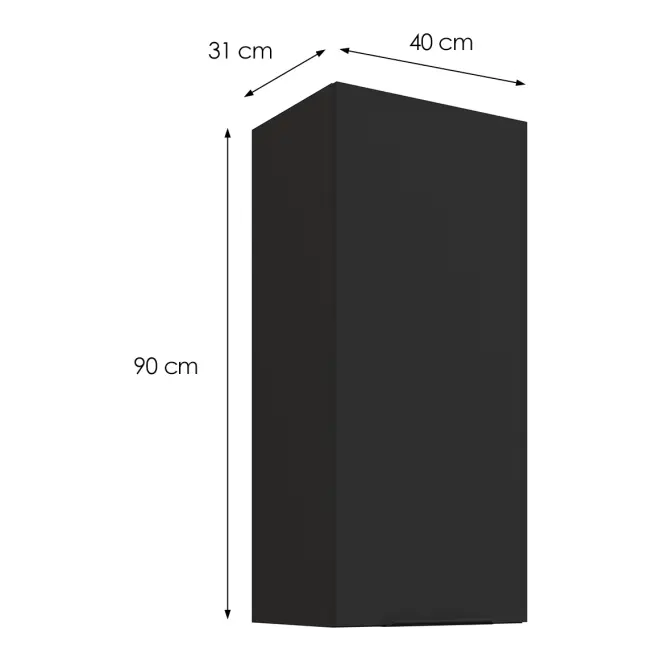 Konyhaszekrény Aria-BL/BL anti fingerprint 40G-90 1F