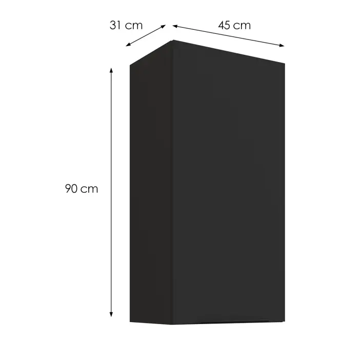 Konyhaszekrény Aria-BL/BL anti fingerprint 45G-90 1F