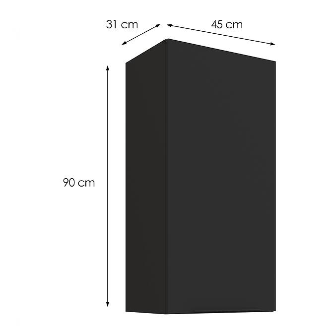 Konyhaszekrény Aria-BL/BL anti fingerprint 45G-90 1F,3