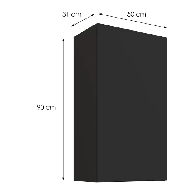 Konyhaszekrény Aria-BL/BL anti fingerprint 50G-90 1F,3