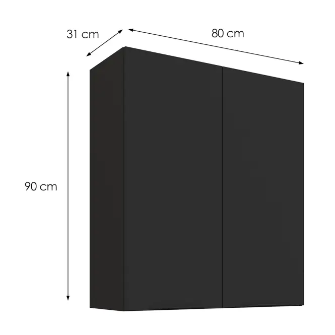 Konyhaszekrény Aria-BL/BL anti fingerprint 80G-90 2F