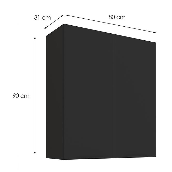 Konyhaszekrény Aria-BL/BL anti fingerprint 80G-90 2F,3