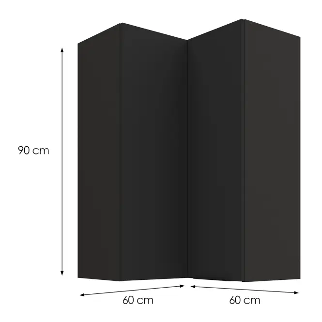 Konyhaszekrény Aria-BL/BL anti fingerprint 60X60 GN-90 2F (90°)