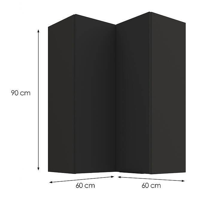 Konyhaszekrény Aria-BL/BL anti fingerprint 60X60 GN-90 2F (90°),3