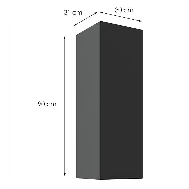 Konyhaszekrény Aria-BL/ANT anti fingerprint 30G-90 1F,3