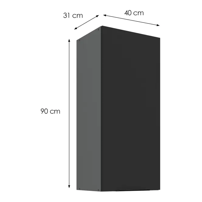 Konyhaszekrény Aria-BL/ANT anti fingerprint 40G-90 1F