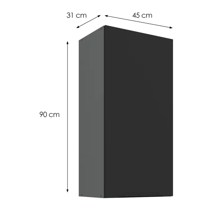 Konyhaszekrény Aria-BL/ANT anti fingerprint 45G-90 1F