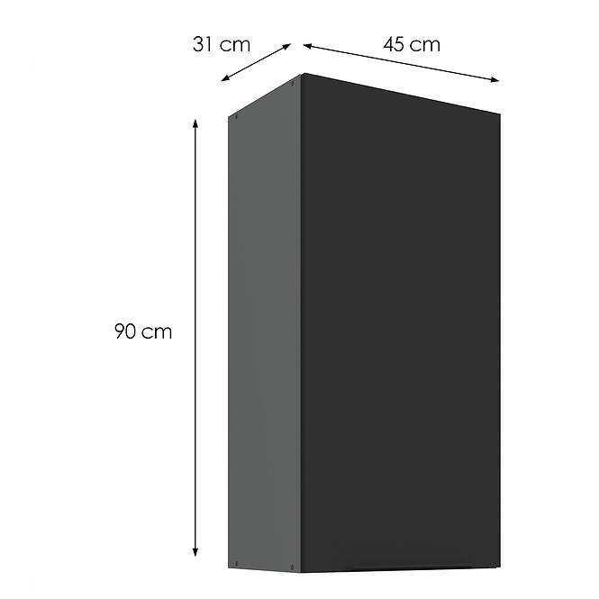 Konyhaszekrény Aria-BL/ANT anti fingerprint 45G-90 1F