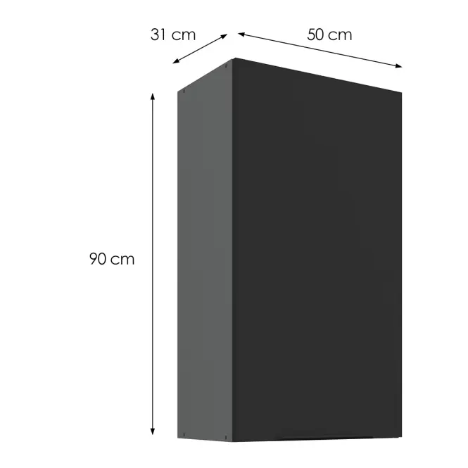 Konyhaszekrény Aria-BL/ANT anti fingerprint 50G-90 1F