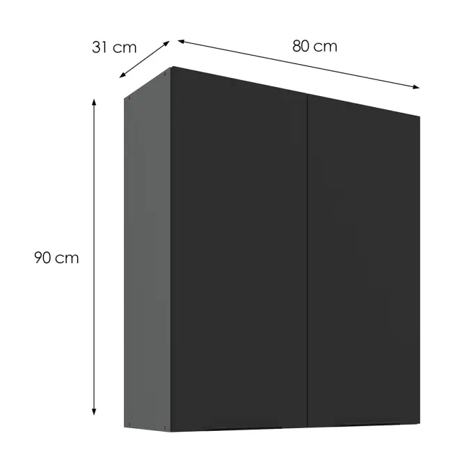 Konyhaszekrény Aria-BL/ANT anti fingerprint 80G-90 2F