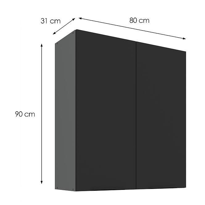 Konyhaszekrény Aria-BL/ANT anti fingerprint 80G-90 2F,3