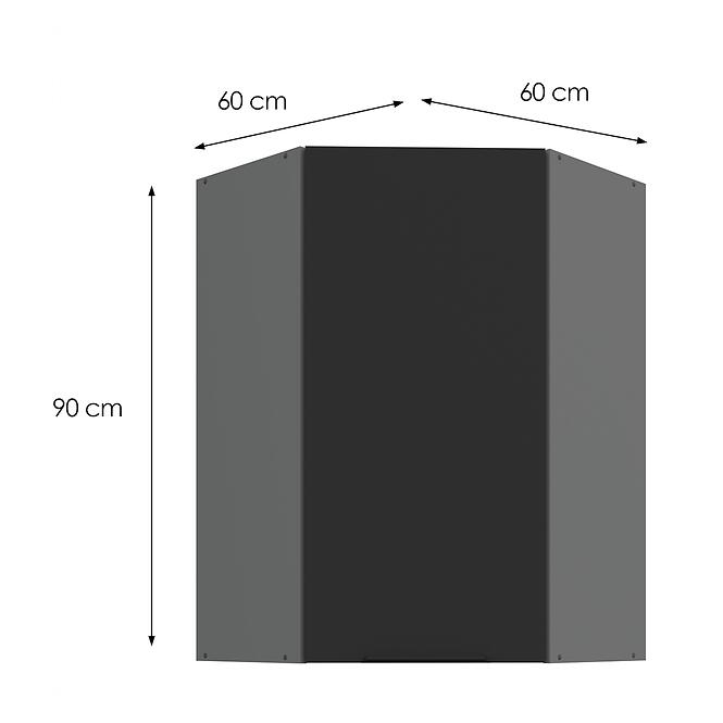 Konyhaszekrény Aria-BL/ANT anti fingerprint 60X60 GN-90 1F (45°),3