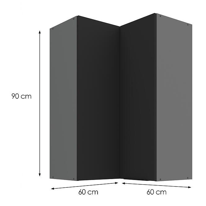 Konyhaszekrény Aria-BL/ANT anti fingerprint 60X60 GN-90 2F (90°),3